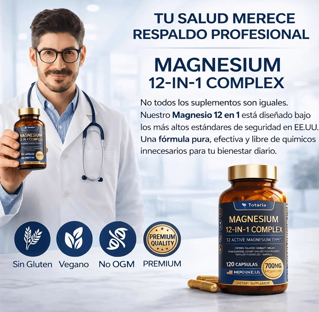 💪 Magnesio 12 en 1: ⚡ Energía estable, sueño profundo y mejor recuperación Muscular. 🏋️♀️